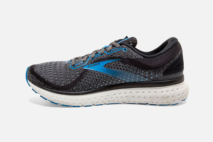 Glycerin 18 Road Brooks Running Shoes NZ Mens - Black/Blue - KWANLS-762